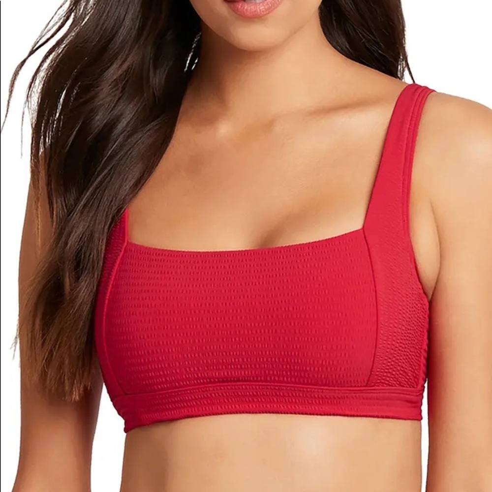 Sea Level Australia | Red Bralette Square Bikini 6